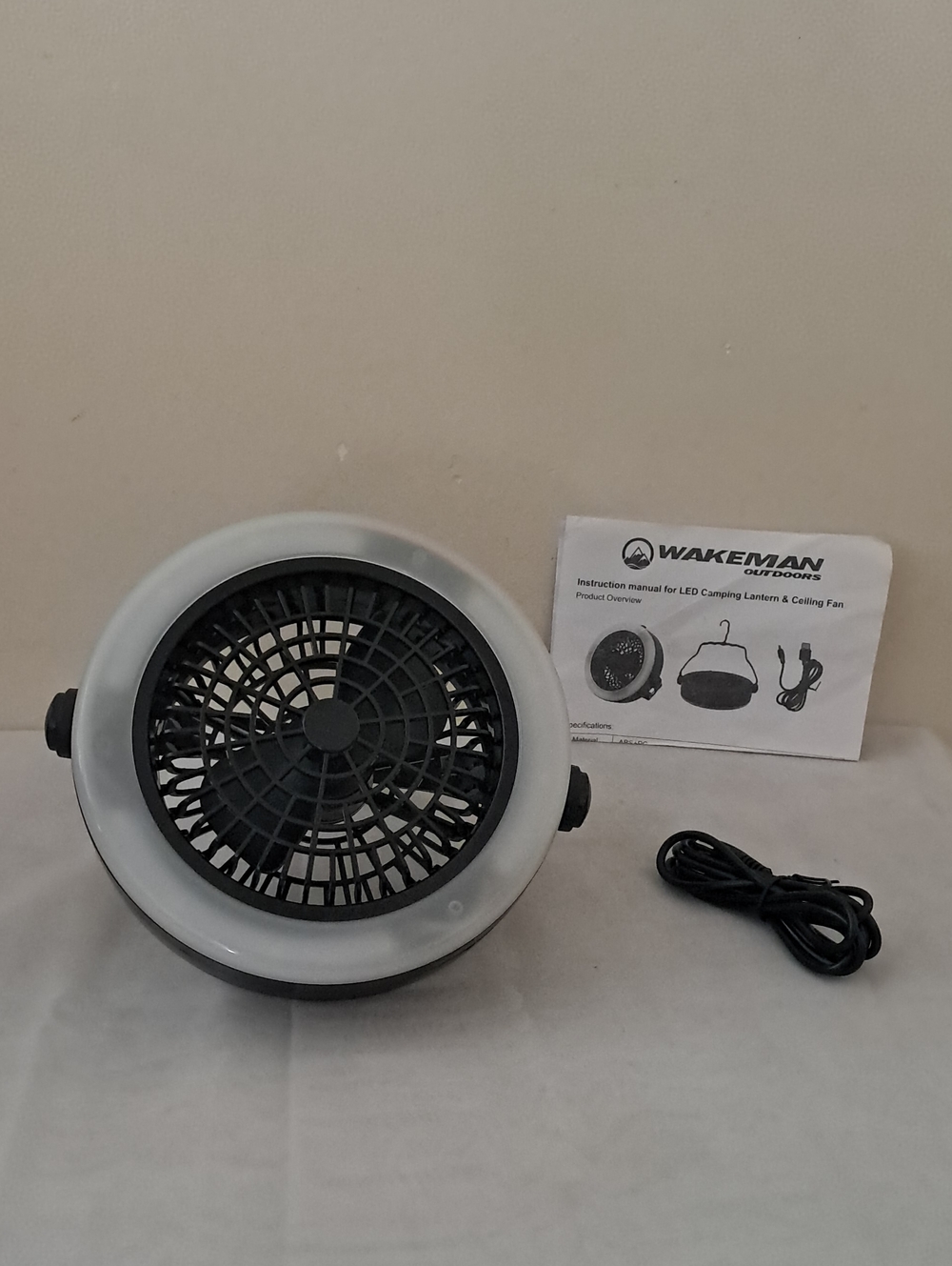 Black LED Camping Lantern & Fan